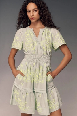 The Somerset Mini Dress: Embroidered Linen Edition | Anthropologie (US)