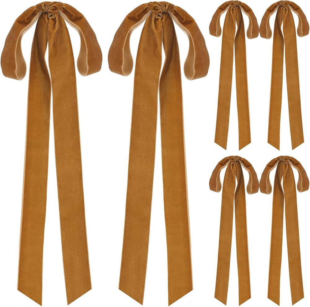 4 Pcs Velvet Christmas Bows 23.6 x 8.7 Inches Large Christmas Wreath Bows Rustic Crafts Gift Bows... | Amazon (US)