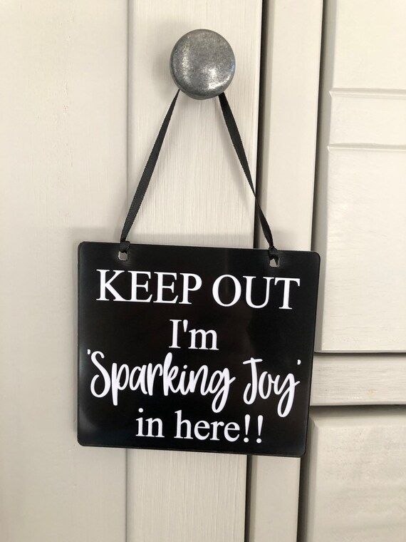 Marie kondo- kondo sign - door hanger- sparks joy- cleaning - marie kondo inspired - gifts for he... | Etsy (US)