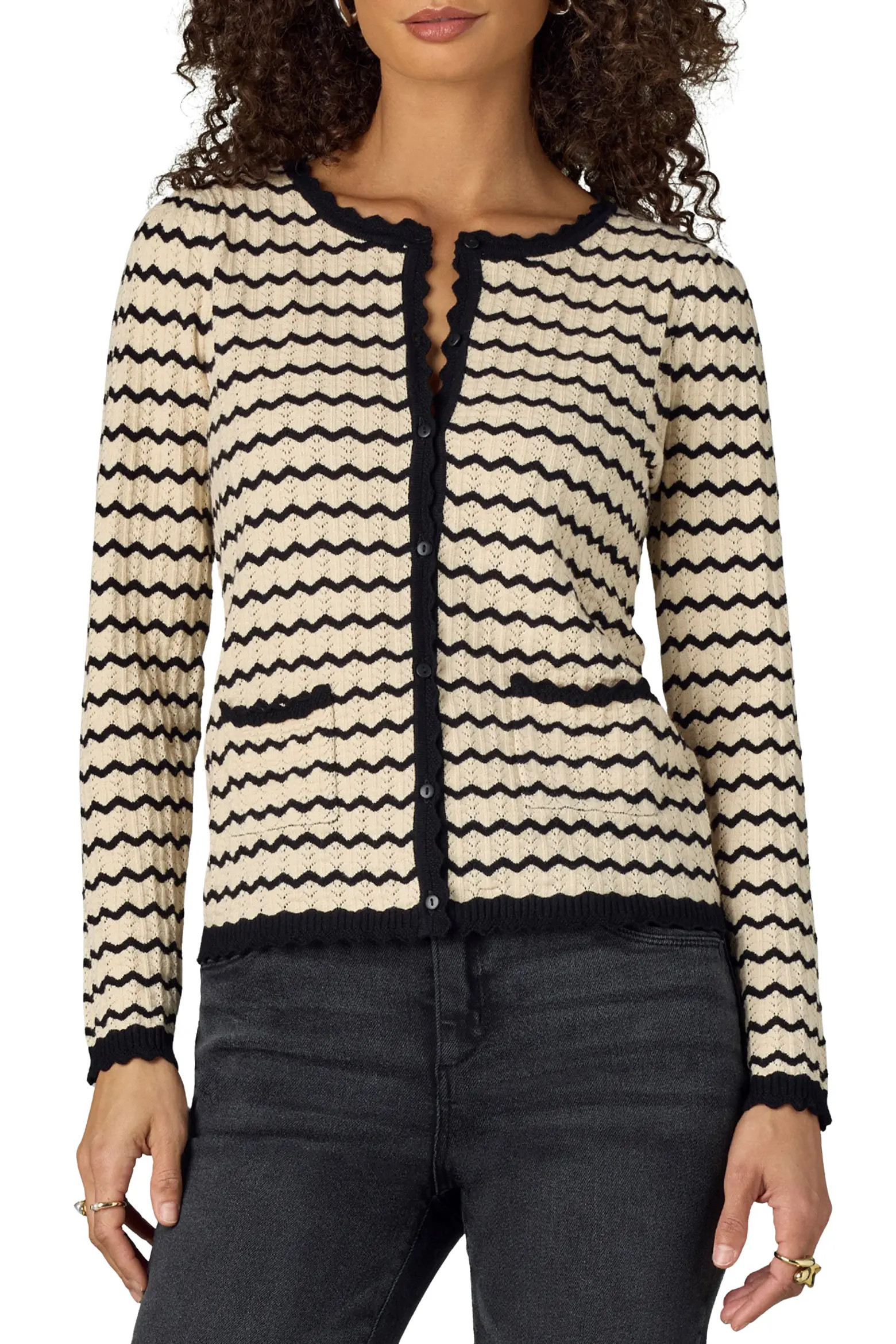 Stripe Round Neck Cardigan (Women) | Nordstrom | Nordstrom