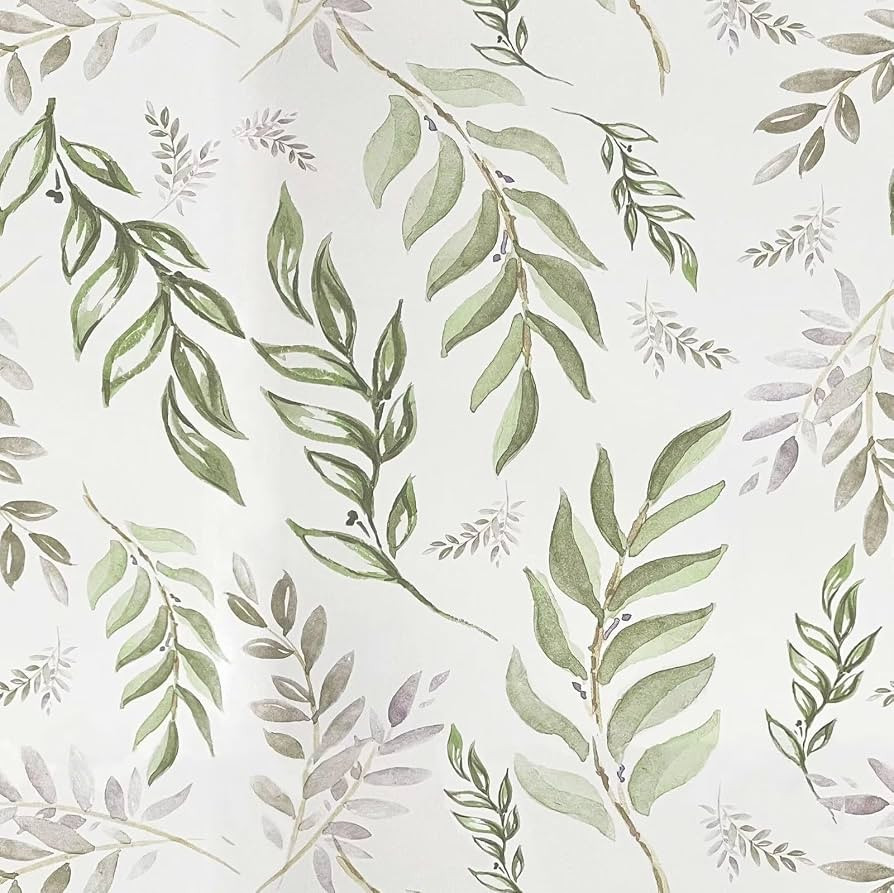 Laatse Green Leaf Wallpaper Peel and Stick 17.5" x 197" Floral Leaf Contact Paper Vintage Self Ad... | Amazon (US)