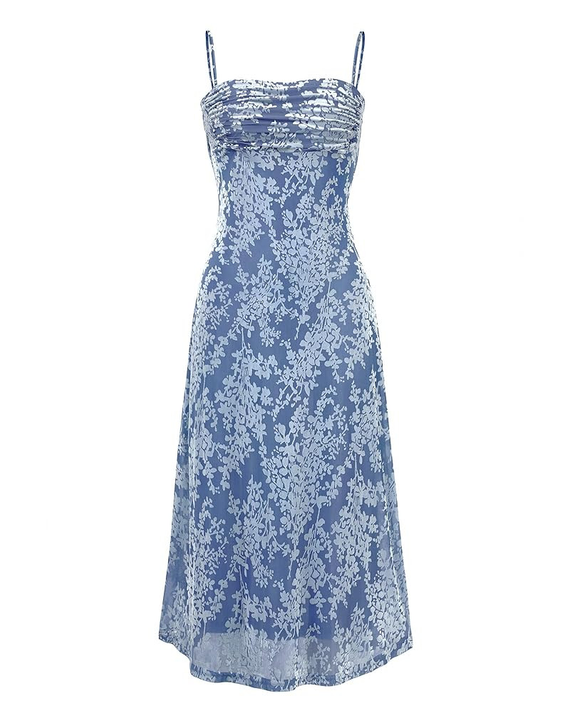 BTFBM Women's Summer Dress Sleeveless Spaghetti Strap Midi Dress Sexy Cowl Neck Floral Cocktail D... | Amazon (US)