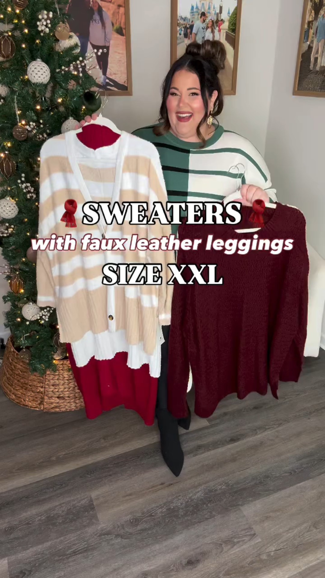 My FAVORITE faux leather leggings (BETTER than Spanx in my opinion) and tons of cozy sweaters to pair with them!! 😍🙌🏻 you can also pair these sweaters with regular leggings, but the faux leather leggings definitely add an elevated vibe!! Super easy winter looks, and you can also pair these with sneakers for an even comfier option 🥰

#LTKHoliday #LTKSeasonal #LTKPlusSize