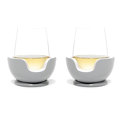 VoChill Stemless Wine Glass Chiller | Keep the Chill In Your Glass | New Wine Accessory | Separable & Refreezable Chill Cradle | Actively Chills Stemless Glassware | Stone, Pair Stemless | Amazon (US)