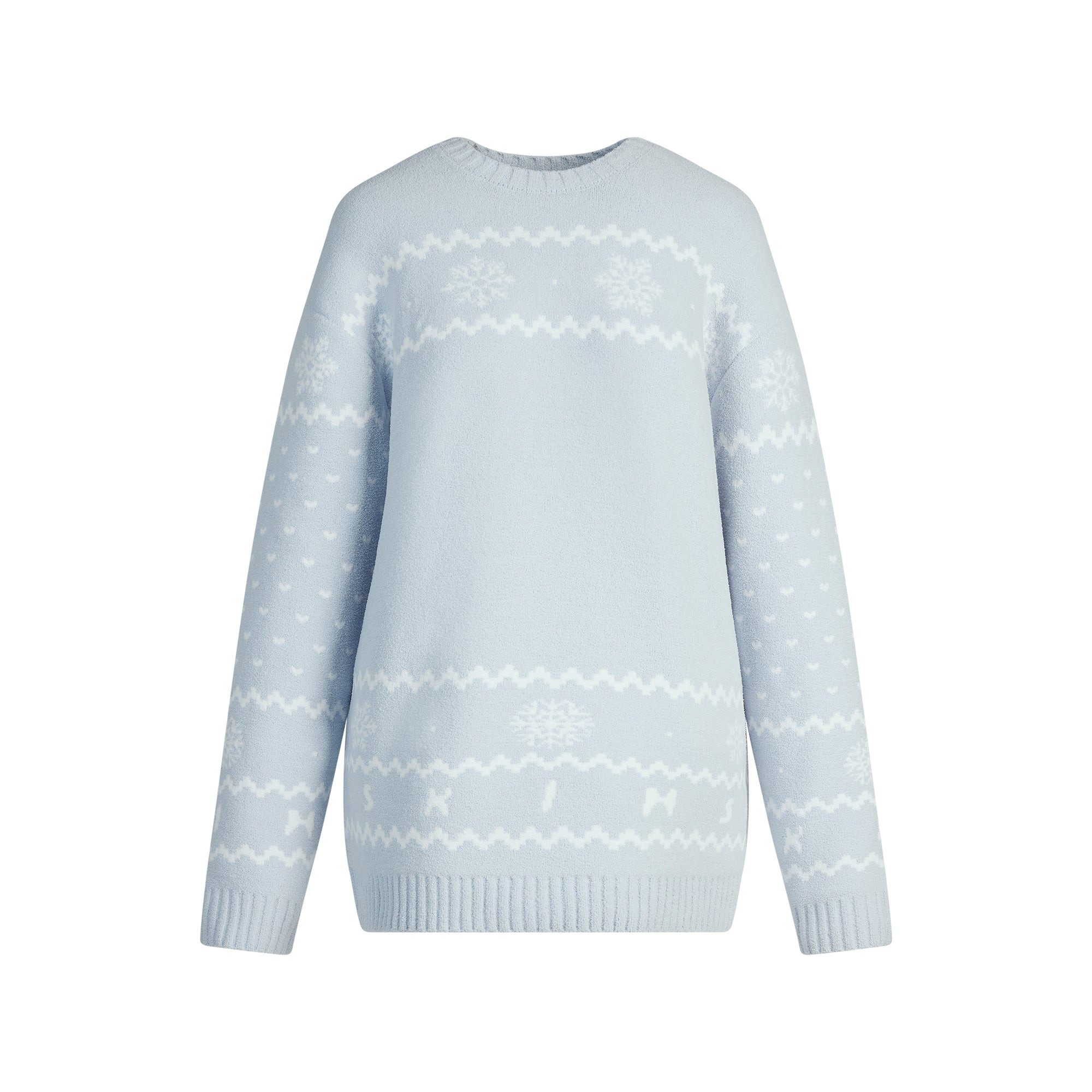 COZY LIGHT CREWNECK PULLOVER | ZEN BLUE HEART FAIR ISLE | SKIMS | SKIMS (US)