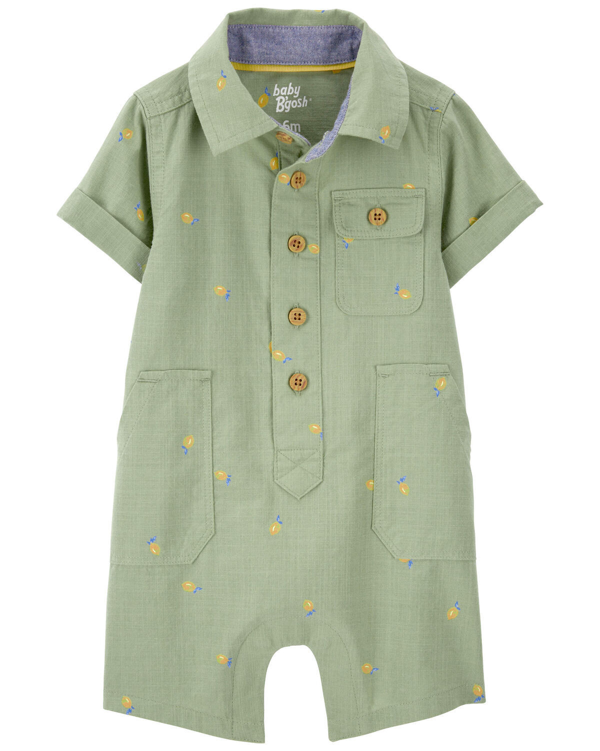 Baby Lemon Print Button-Front Romper | Carter's
