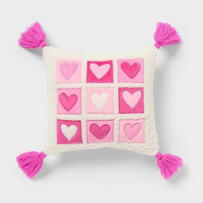 Valentine's Day Small Giftable Heart Grid Pillow - Spritz™ | Target