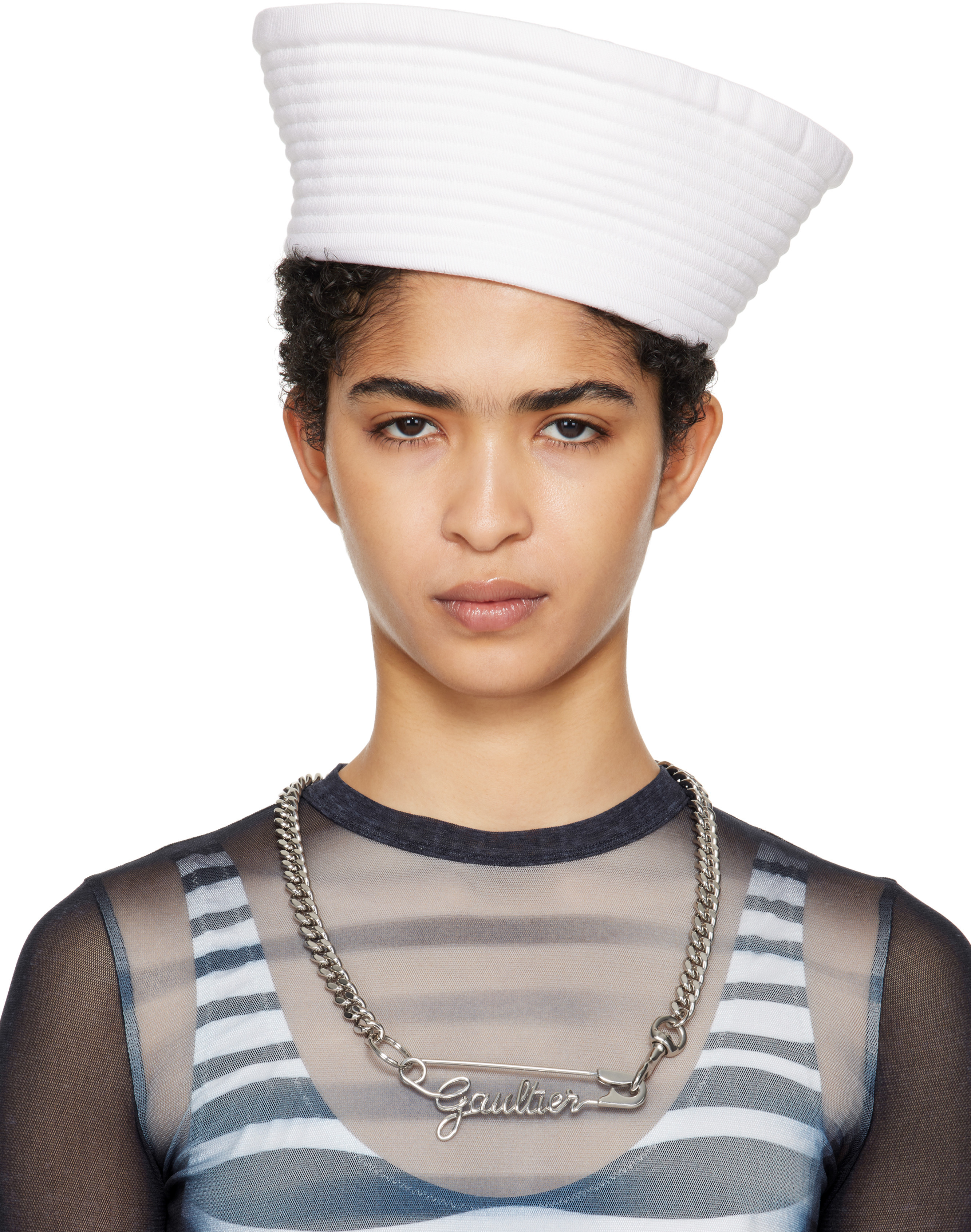 Jean Paul Gaultier White 'The Wide Sailor' Bucket Hat | SSENSE