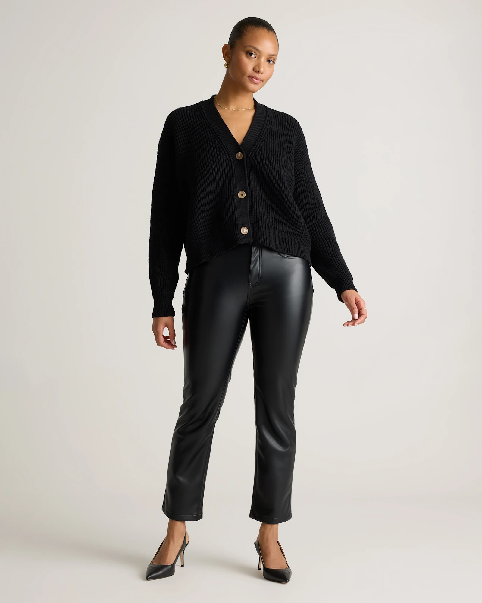 Vegan Leather Straight Leg Pants | Quince