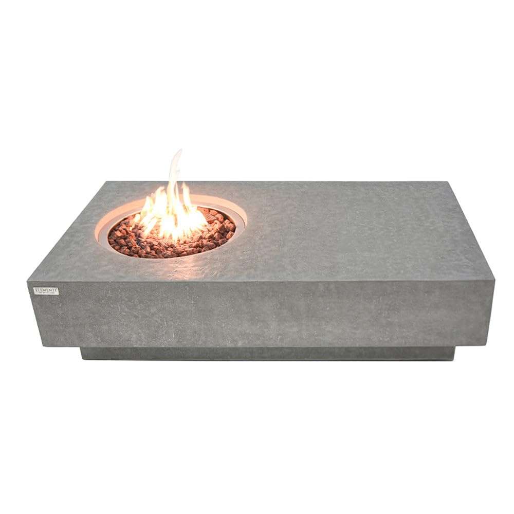 Metropolis Concrete Fire Pit 56" x 32" Outdoor Patio Firepit Includes Lava Rocks Modern Fire Pits... | Amazon (US)