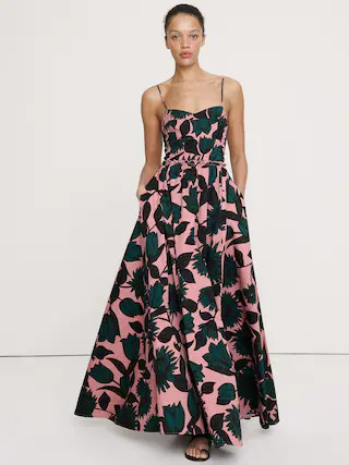 Soft Cotton Corset Maxi Dress | Banana Republic (CA)