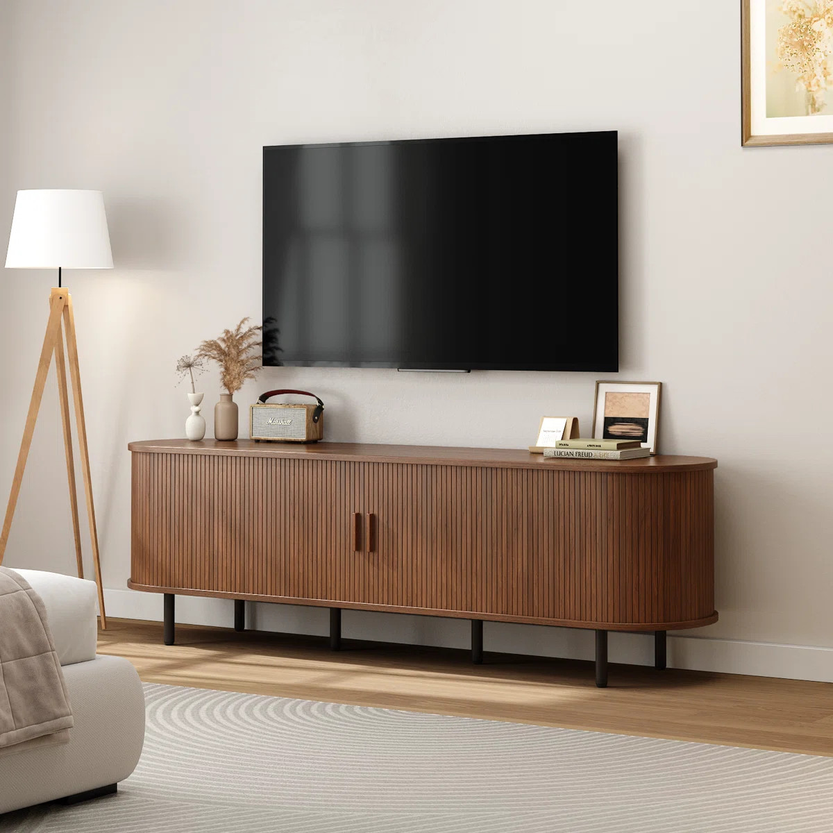 Jalonda Modern Wood TV Stand with Storage and Shelves to Fit up to 80" TVs | Wayfair North America