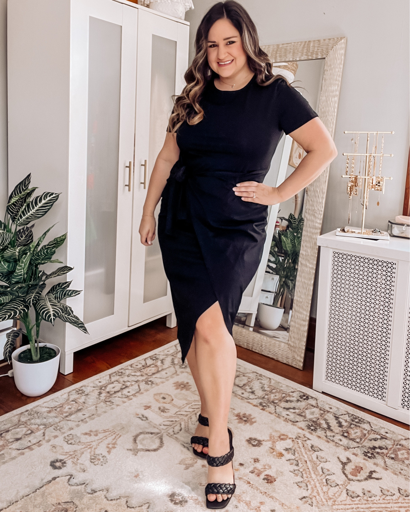 Wearing an xl in this cute and comfy black midi dress 🖤

Wrap dress, black dress, Amazon dress 

#LTKcurves #LTKSeasonal