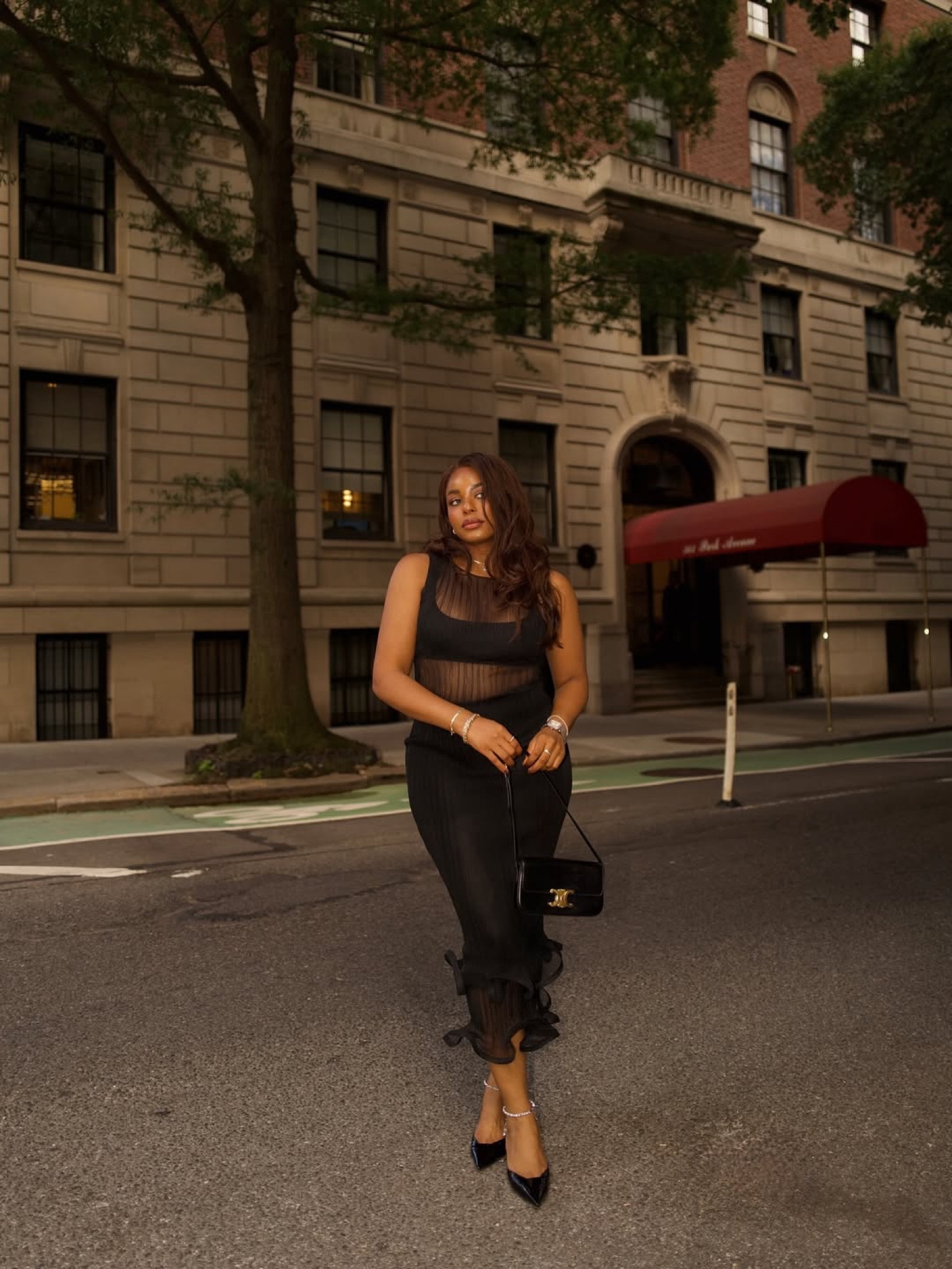 Last minute New Year’s Eve outfit idea of wedding guest dress? Try this sheer black set from Simhkai. So dramatic and flattering - perfect for your next party! Linking this entire outfit below .. For more links to new years eve outfit, holiday party outfit, cozy travel outfit, holiday accessories, hostess gift ideas, nye outfit, new years eve outfits, holiday outfits womens, faux fur hat, follow me on LTK! ✨

#LTKHoliday #LTKSeasonal #LTKgrwm