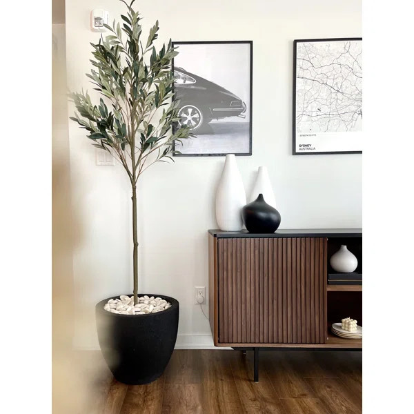 Dore Faux Olive Tree Tree in Pot | Wayfair North America