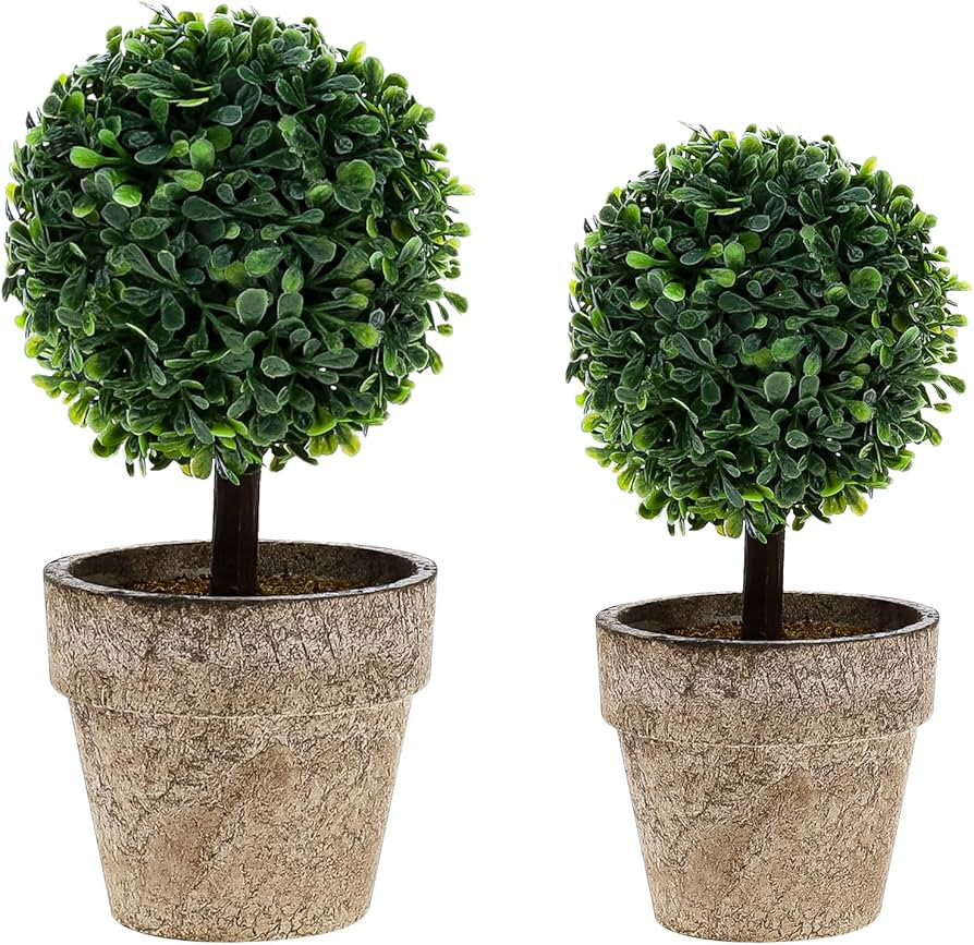 Woration Artificial Green Grass Ball Potted Fake Shrubs Big & Small Ball Plant Decoration Faux Sm... | Amazon (US)