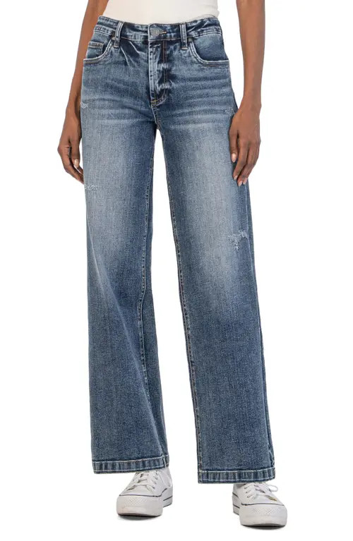 KUT from the Kloth High Waist Wide Leg Jeans in Punctual at Nordstrom, Size 6 | Nordstrom