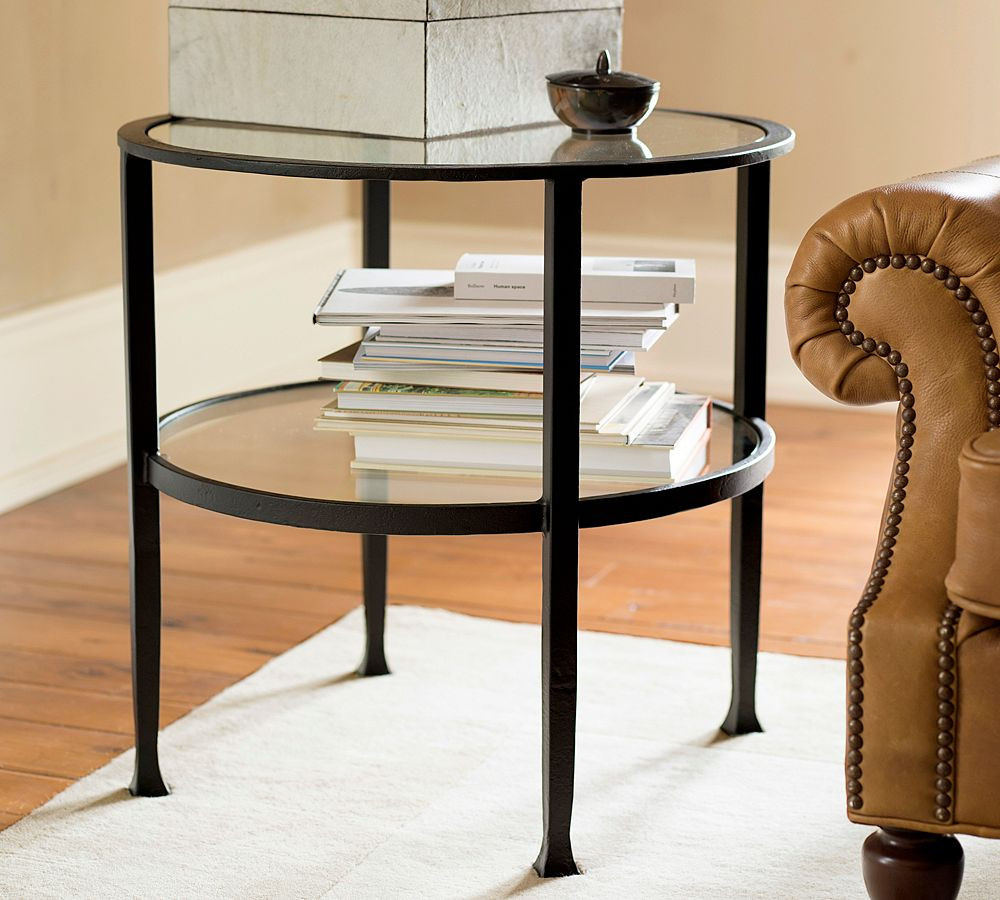 Tanner Round Glass End Table (24") | Pottery Barn (US)