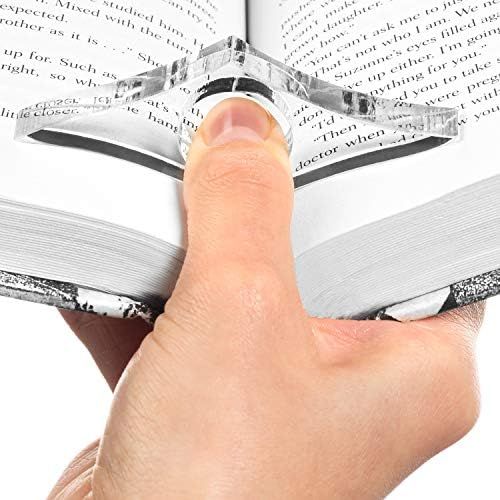Clear Page Spreader (Medium - 21.5 mm) Thumb Ring Page Holder - Transparent Thumb Bookmark - Read... | Amazon (US)