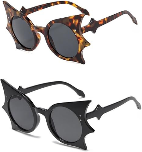 ANNIUP Zwei Fledermäuse schrulligen Hip-Hop-Sonnenbrille in Schwarz und Braun für Männer und F... | Amazon (DE)
