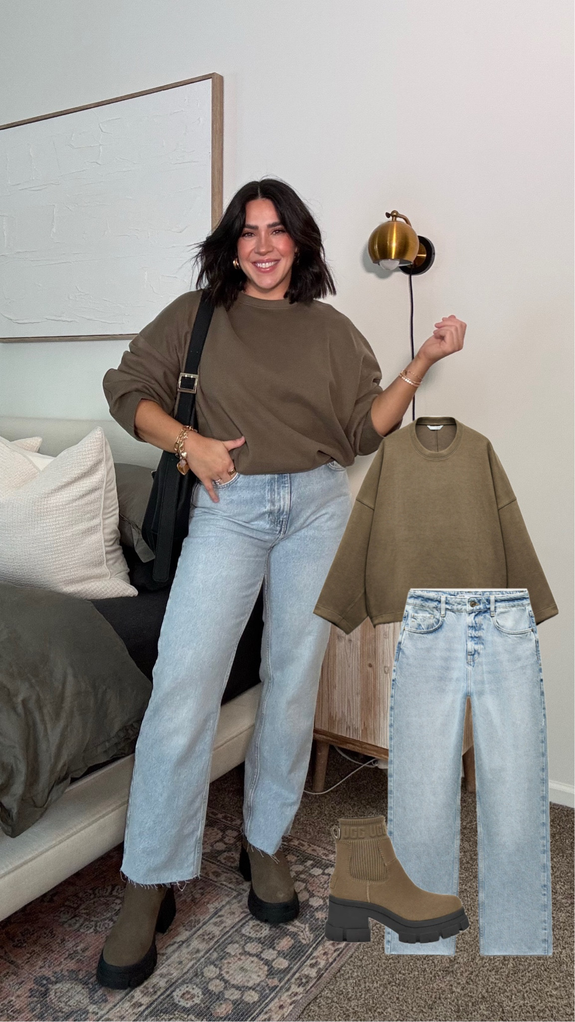 Cool mom winter outfit. Jeans and a top! 
Jeans: 10 (no stretch, TTS) 
Top: L 
Boots: TTS 

Winter style; spring outfit, midsize, casual, Chelsea boot, Ugg, Zara, basics, GRWM 

#LTKSeasonal #LTKFindsUnder100 #LTKMidsize