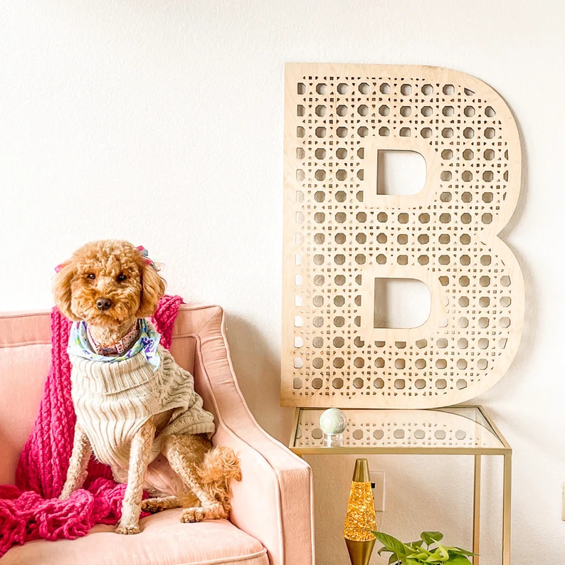 Rattan Nursery Decor Rattan Wall Decor Rattan Letters Name Sign Cane Letter Nursery Name Sign Lar... | Etsy (US)