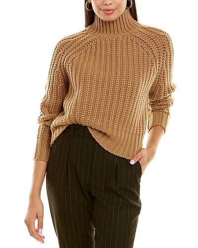 Ribbed Turtleneck Wool & Cashmere-Blend Sweater | Ruelala