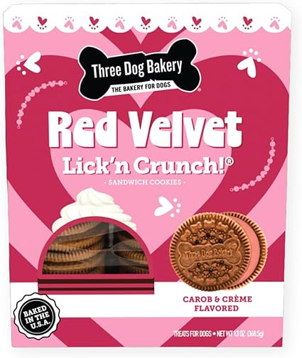 Three Dog Bakery Red Velvet Valentine's Day Lick'n Crunch 13 oz | Amazon (US)