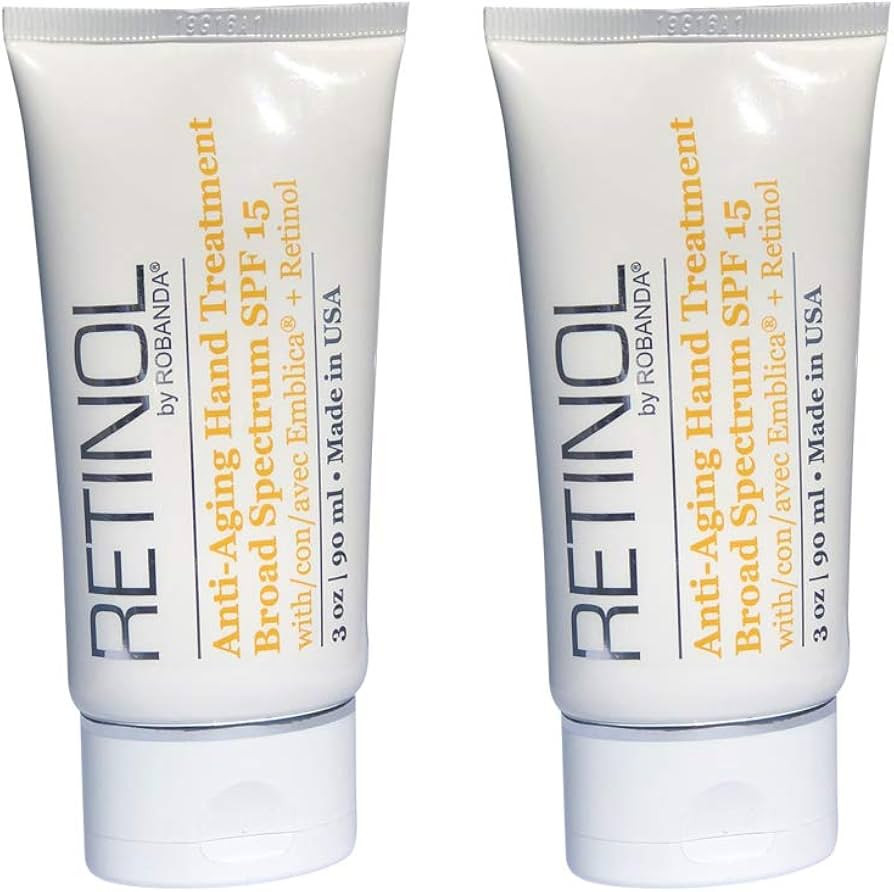Retinol Anti-Aging Hand Treatment │ Broad Spectrum SPF 15 + Retinol Cream to Repair Dry Skin, 2... | Amazon (US)