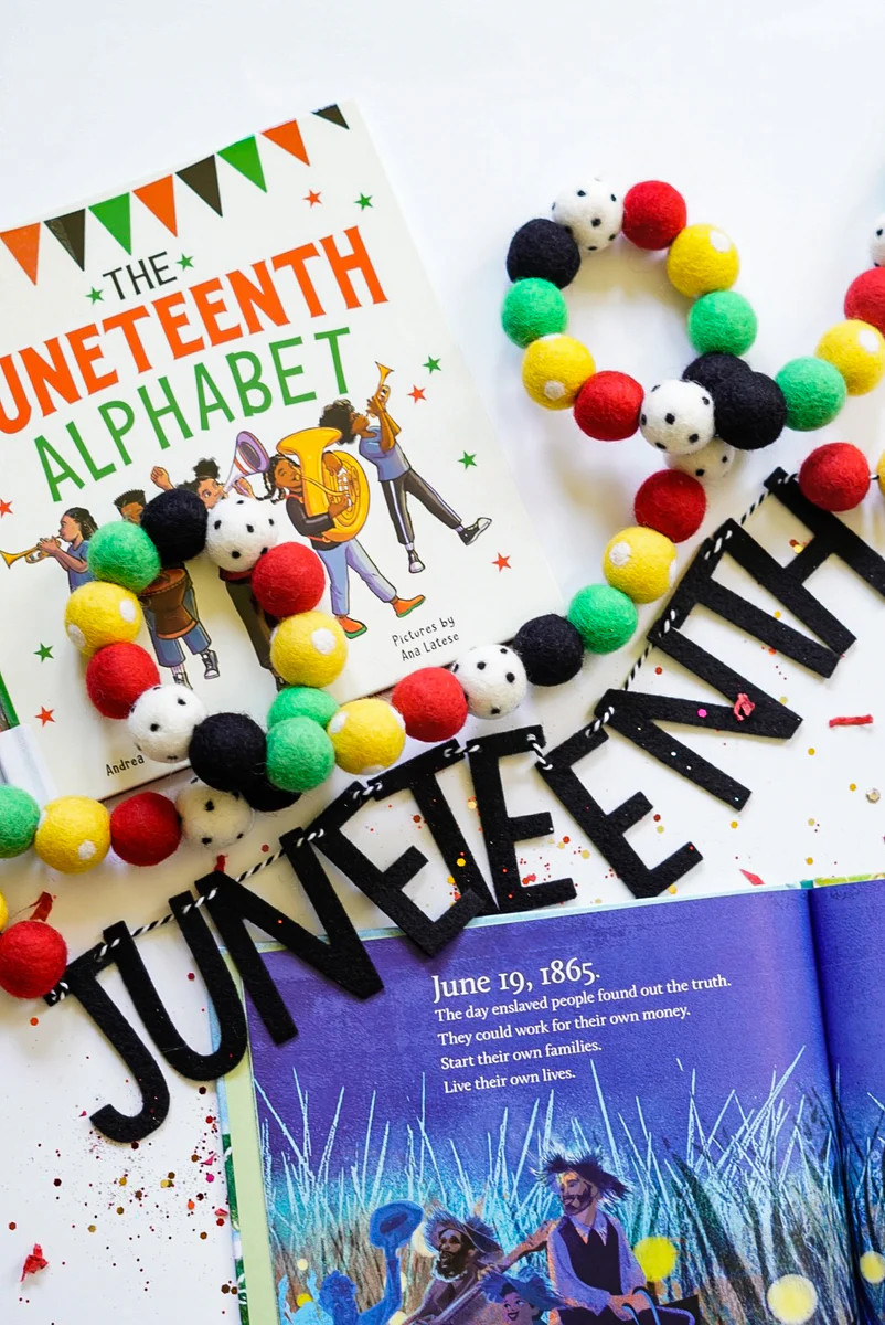 Juneteenth Letter & Felt Ball Garland Collaboration with Leah Hazley - | Pearl & Jane
