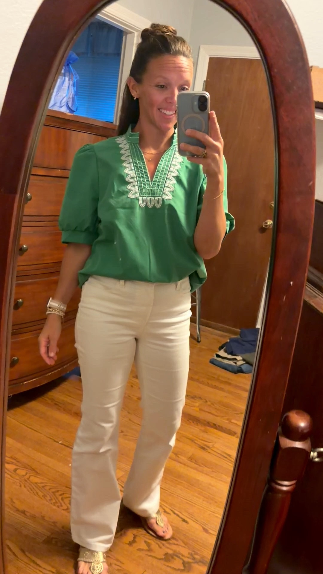 Date night -  I’ve worn this outfit for meet the teacher and date night. My jeans are on sale and I am loving this top, I always get so many compliments on it. 


#amazon #teacheroutfit #under25 #salefinds #budgetfriendly #teacheroutfit #necklacestack #designerdupe #beewatch #flarejeans #oldnavy
#summeroutfit #datenight 
@Quince 
#LTKU #LTKSaleAlert #LTKstorytime #LTKU #LTKOver40 #LTKvlog