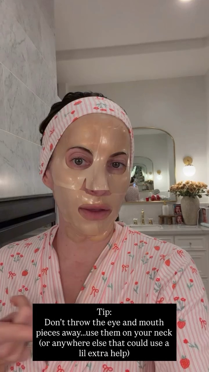 Tip:
Don’t throw the eye and mouth pieces away…..use them on your neck (or anywhere else that could use a lil extra help)