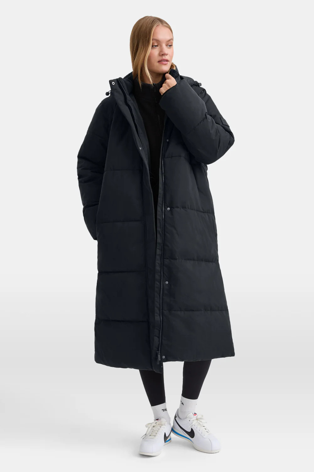 Polar Longline Puffer Coat - True Black | TALA (UK)