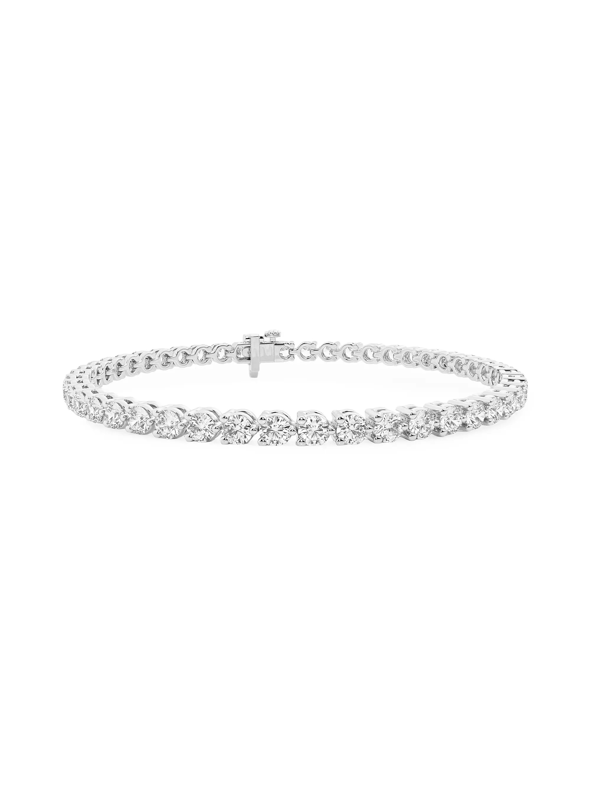 Saks Fifth Avenue Collection Platinum &amp; Round Lab-Grown Diamond 3-Prong Tennis Bracelet/1.00-... | Saks Fifth Avenue