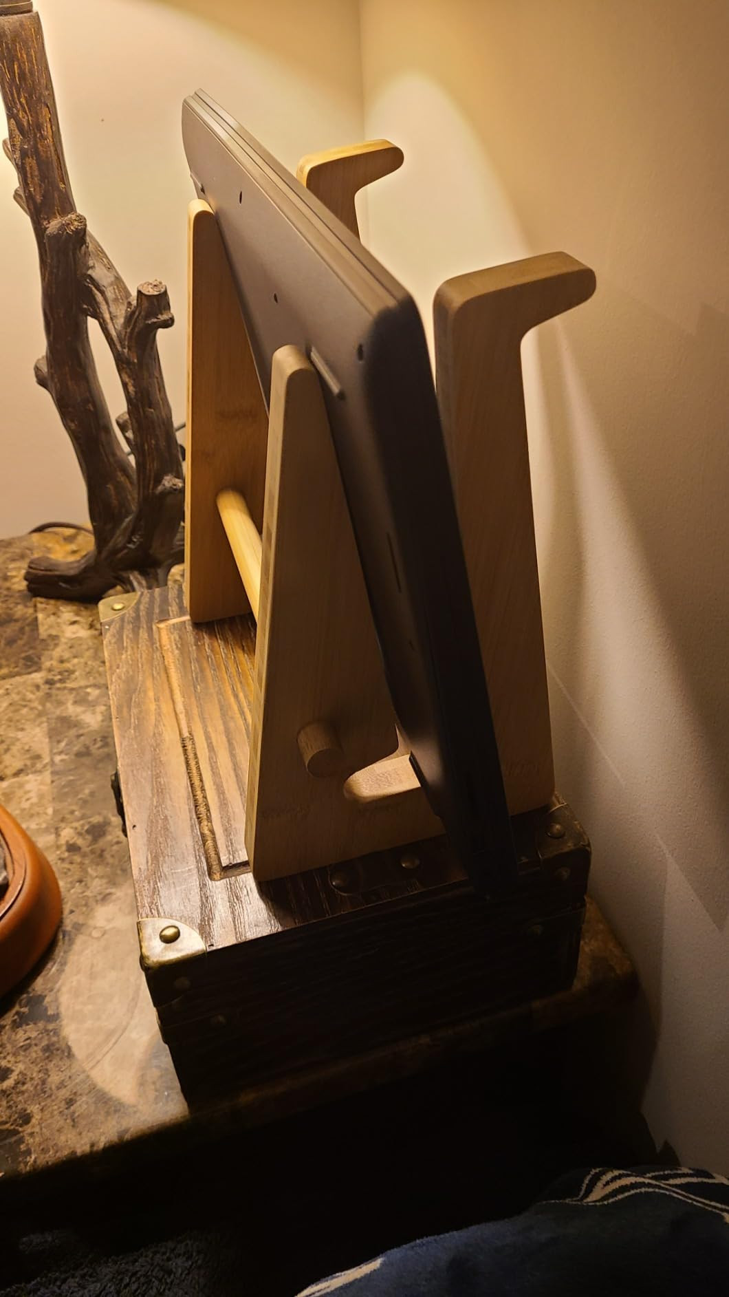 Nuvograin Laptop Stand, Wooden Vertical Laptop Stand for Desk, Bamboo Laptop Stand Compatible wit... | Amazon (US)