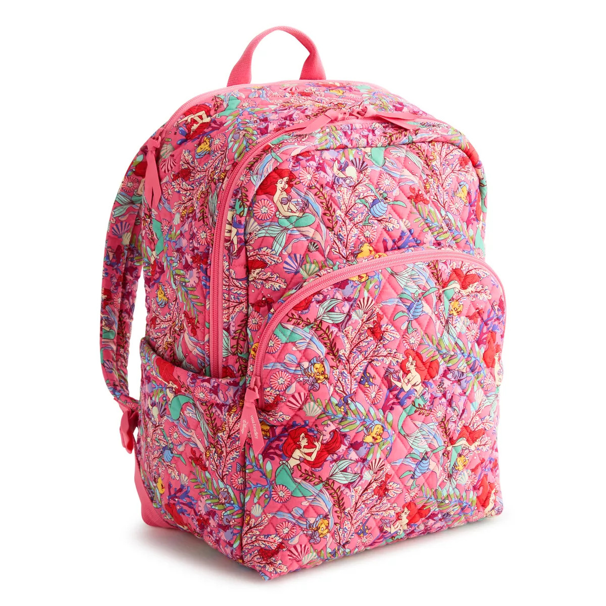 Vera Bradley Women's Outlet Disney Cotton Essential Large Backpack Ariel's Pink Lagoon | Target