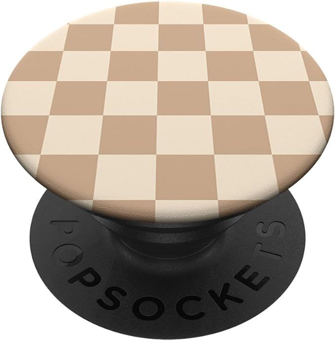 Light Beige Classic Checkered Big Checkerboard PopSockets Standard PopGrip | Amazon (US)