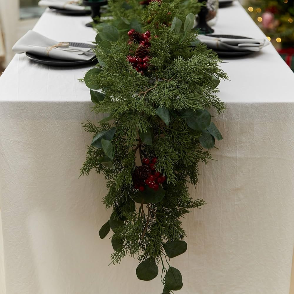 6.3FT Christmas Garland, Anna's Whimsy Seasonal Artificial Pine Cypress Garland Greenery Garland, Ch | Amazon (US)