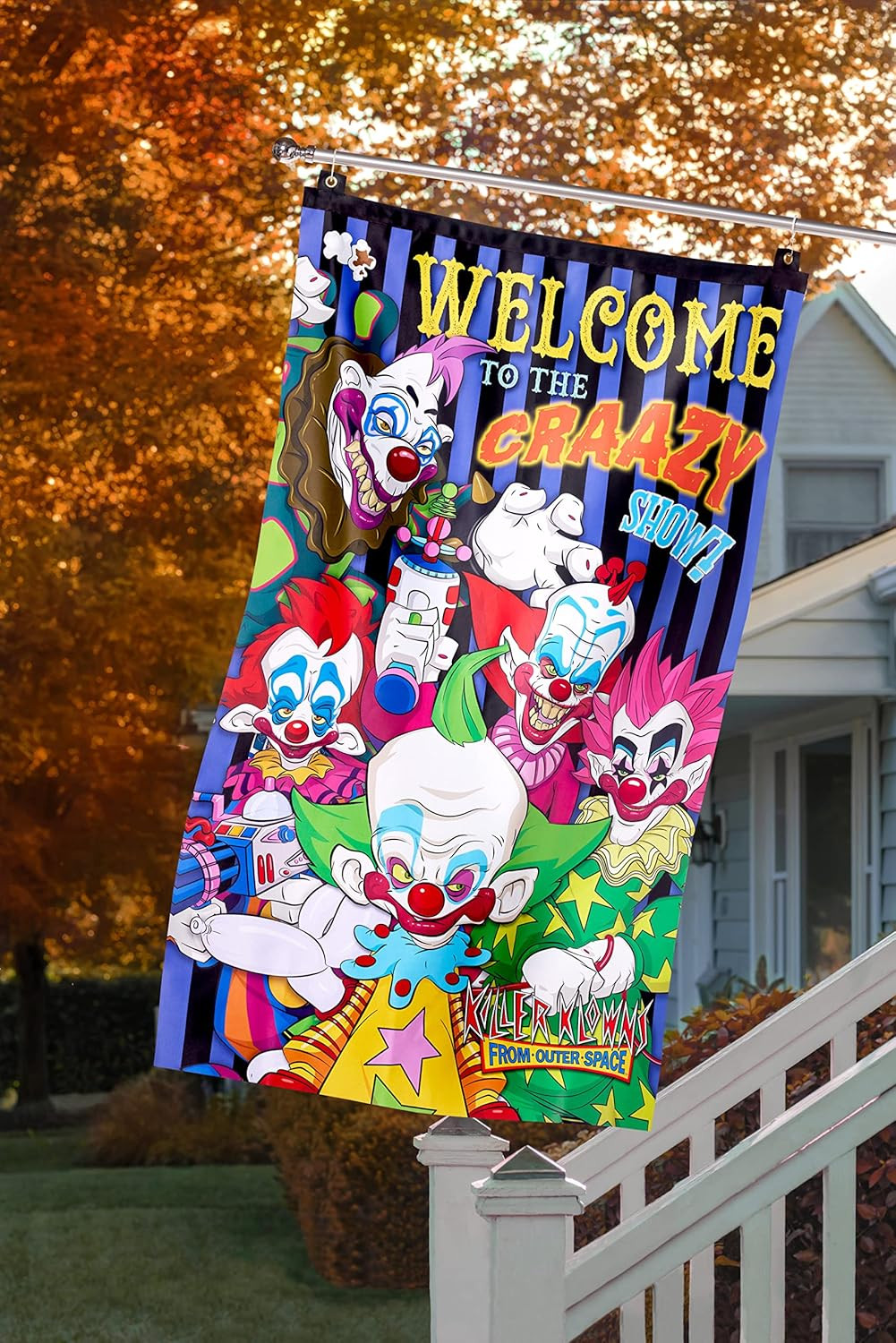 Spirit Halloween Killer Klowns from Outer Space The Crazy Show Flag Decoration | Officially Licen... | Amazon (US)