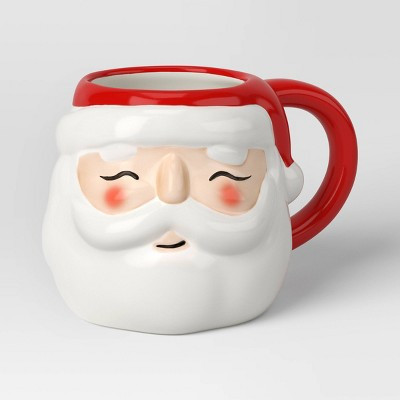 20oz Christmas Earthenware Figural Santa Mug - Wondershop™ | Target