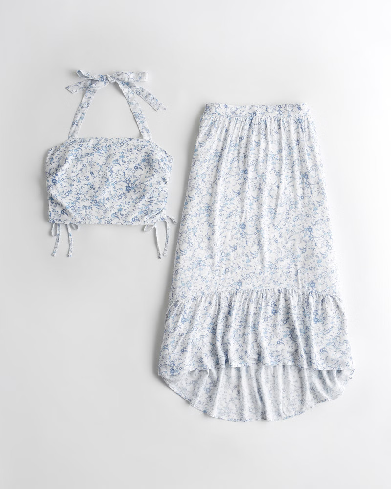 Girls Cinched Halter & Midi Skirt Set | Girls Tops | HollisterCo.com | Hollister (US)