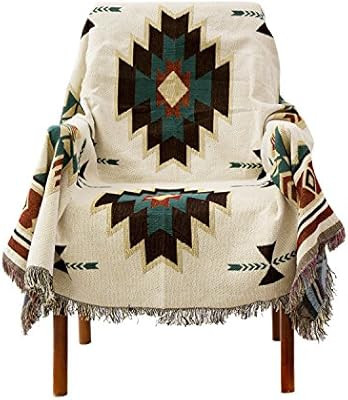 PHNAM Throw Blanket with Fringe for Couch Bed Soft Decorative Cozy Cotton Woven Knit Warm Bed Thr... | Amazon (US)