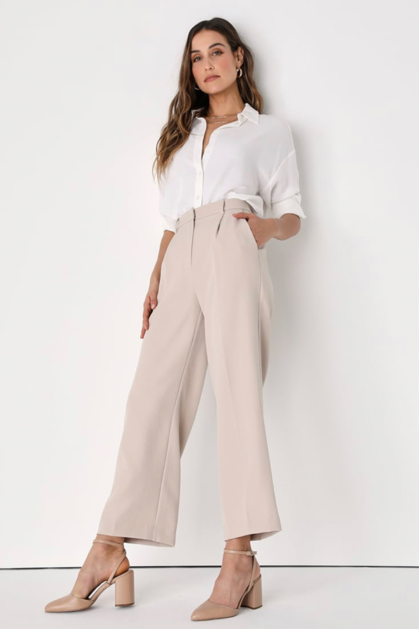 High waist straight leg work pants 

#LTKstyletip #LTKworkwear #LTKU