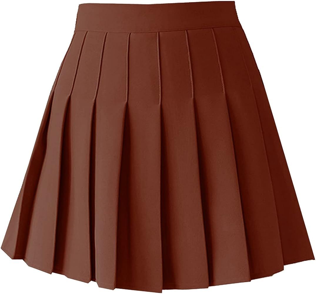 ZHANCHTONG Women's High Waist A-Line Pleated Mini Skirt Short Tennis Skirt | Amazon (US)