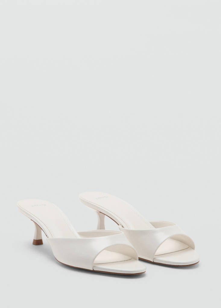 Kitten-heel sandals with strap white - Woman - 9½ - MANGO | Mango (US/MX/AU)
