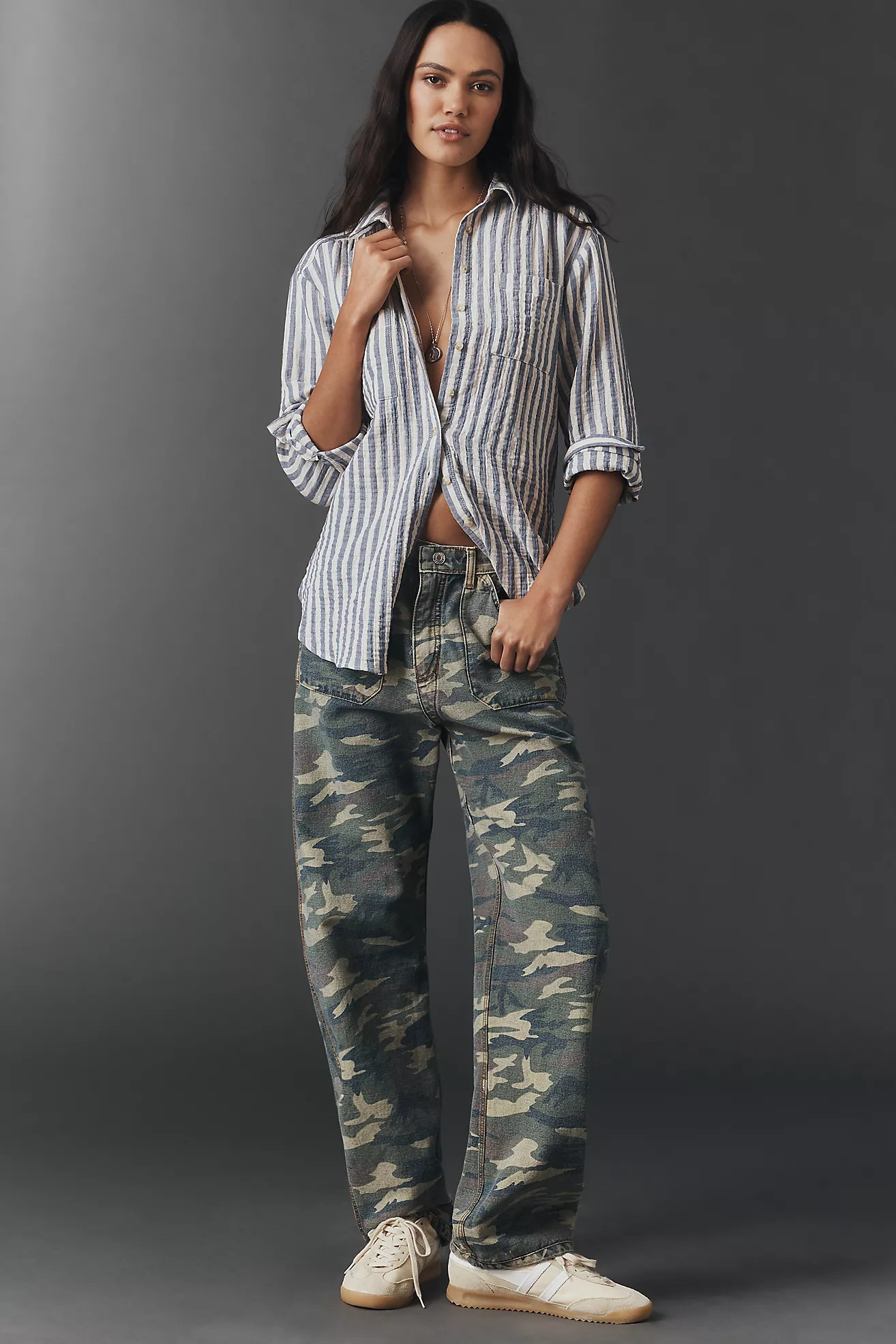 Hadley Relaxed Buttondown Shirt by Pilcro: Striped Edition | Anthropologie (US)