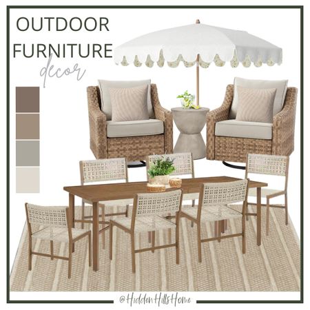 Outdoor furniture, outdoor dining set, outdoor rug, spring outdoor decor, outdoor swivel chair #outdoor 

#LTKsalealert #LTKhome