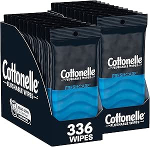Cottonelle Fresh Care On-The-Go Flushable Wet Wipes, Adult Wet Wipes, 24 On-The-Go Packs, 2 Trays... | Amazon (US)