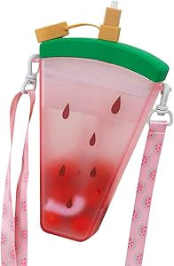1 Pieces Cute Ice Cream Water Bottles with Strap Kawaii Drinking Bag Ice Bar Transparent Leakproo... | Amazon (US)
