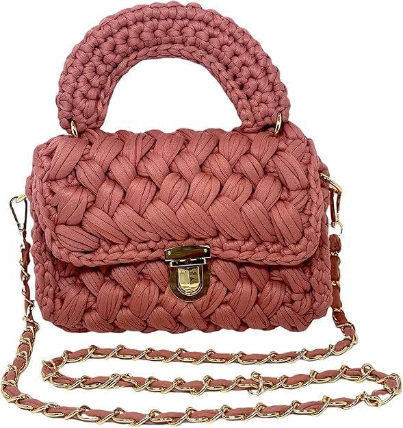 Trendy Summer Woven Crossbody Bag for Women- Handmade to wear as Clutch, Top Handle, or Shoulder ... | Amazon (US)